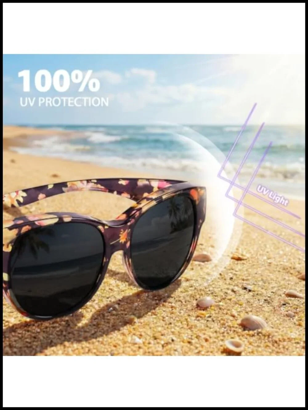 Polarized Fit Over Glasses Sunglasses for Women UV400 Protection Driving 2 Pack